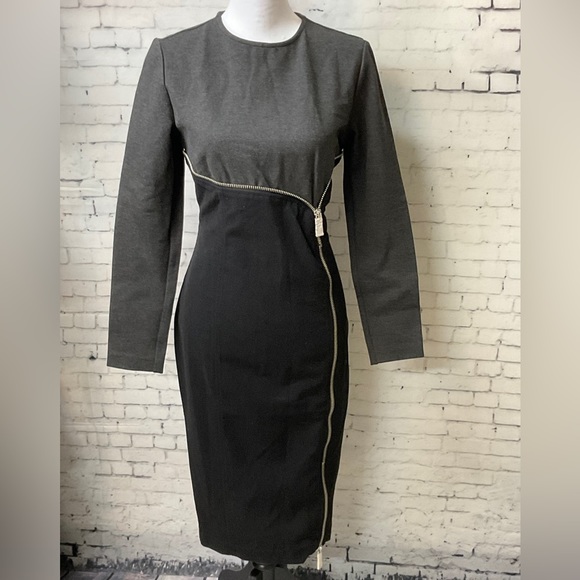 G.I.L.I. Dresses & Skirts - G.I.L.I. Got It Love It Women Long Sleeve Black Gray Bodycon Midi Dress 10 (H2)